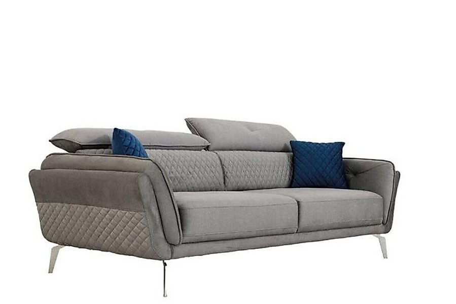 JVmoebel 3-Sitzer Graues Stoffsofa Luxuriöse Polstercouch Moderner Dreisitz günstig online kaufen