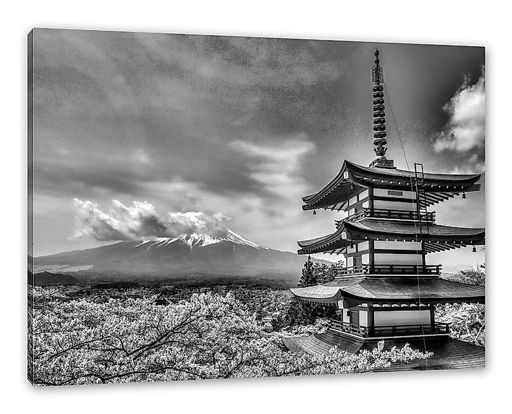 Pixxprint Leinwandbild Japanisches Gebäude, Japanisches Gebäude günstig online kaufen