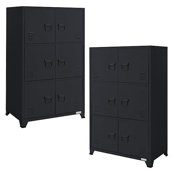 ML-Design 2Er Set Aktenschrank 75x40x120cm Anthrazit Stahl Freistehend günstig online kaufen