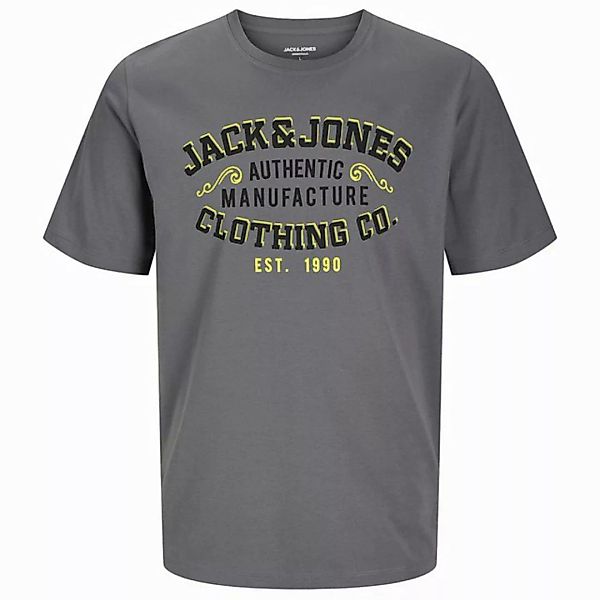 Jack & Jones Rundhalsshirt Jack&Jones XXL T-Shirt dunkelgrau Logoprint JJEL günstig online kaufen