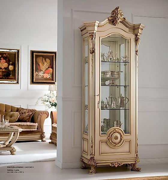 JVmoebel Vitrine Vitrine Schränke Luxus Vitrinen Holz Wohnzimmer Möbel Gold günstig online kaufen