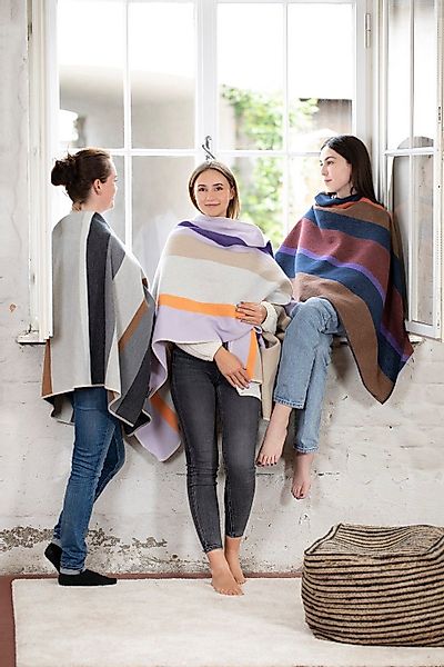 Wohndecke Poncho Silvretta 'Streifen' 70 x günstig online kaufen