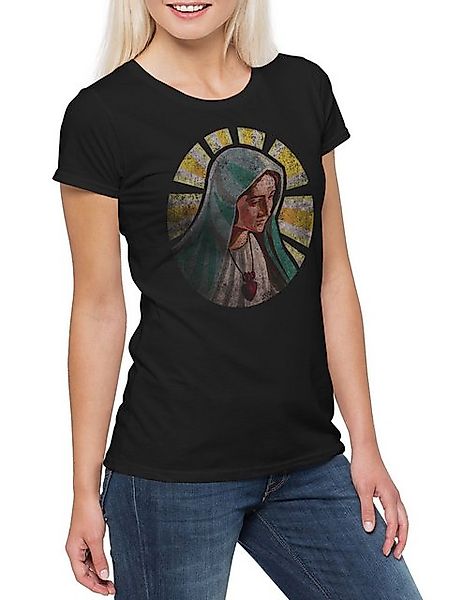 Urban Backwoods Print-Shirt Holy Mary Damen T-Shirt Heilige Maria Mutter Go günstig online kaufen