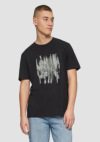 QS Kurzarmshirt Basic Rundhals T-Shirt mit Frontprint Artwork günstig online kaufen