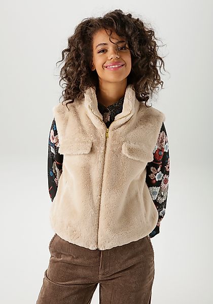 Aniston CASUAL Plüschweste in trendiger Farbpalette günstig online kaufen