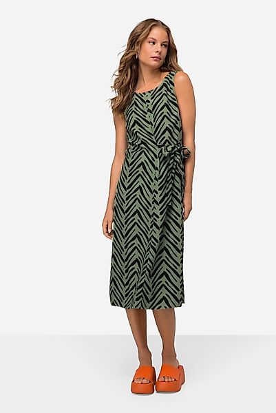 Laurasøn Midikleid Leinenmix-Kleid Straight Fit Allover günstig online kaufen