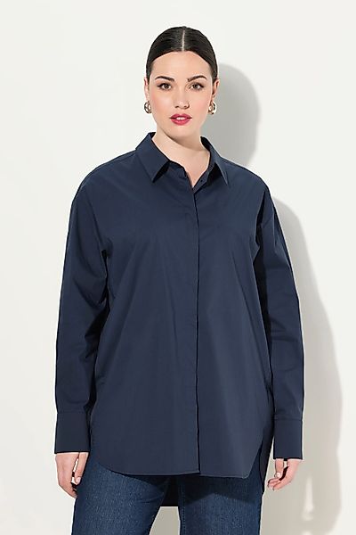 Ulla Popken Hemdbluse Hemdbluse oversized Hemdkragen günstig online kaufen