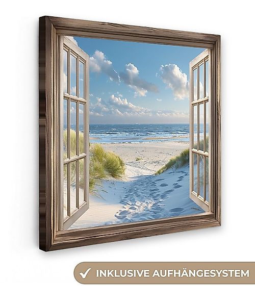 OneMillionCanvasses® Leinwandbild Aussicht - Strand - Fenster - Dünen - Mee günstig online kaufen
