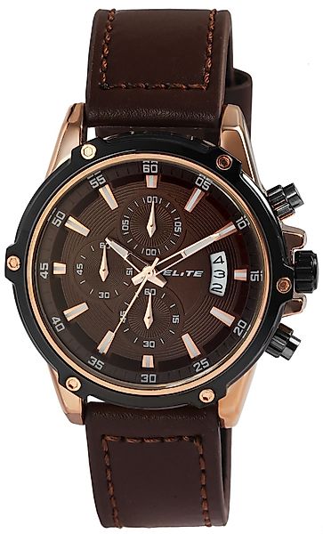Elite Quarzuhr 2900220 mit Echtlederband, 3ATM, günstig online kaufen