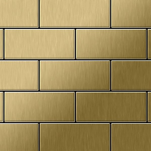 ALLOY Mosaik Fliese Massiv Metall Titan Gebürstet Gold 1,6mm Stark Subway-t günstig online kaufen