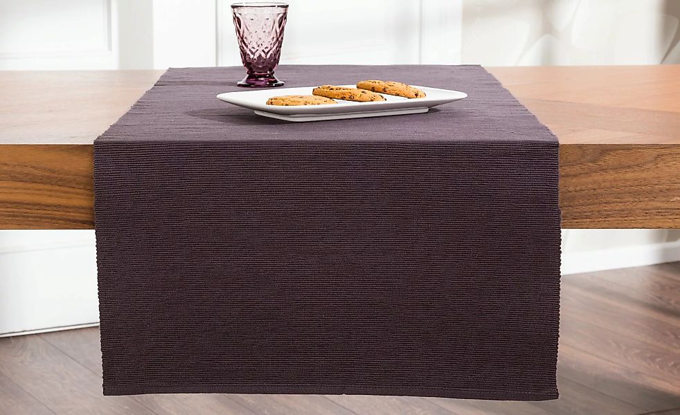 HOME STORY Tischläufer  Rip - grau - Reine Baumwolle - 40 cm - Sconto günstig online kaufen