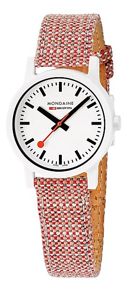 Mondaine Essence Wei, 32mm, Armband Rot MS1.32110.LP Damenuhr günstig online kaufen