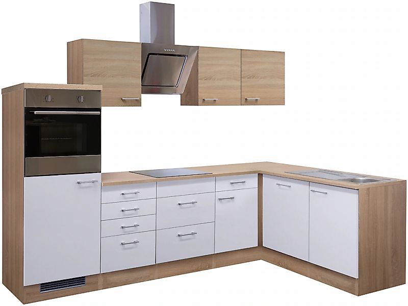 Flex-Well Classic Winkelküche Florida 280x170 cm Weiß-Sonoma Eiche Nachbild günstig online kaufen