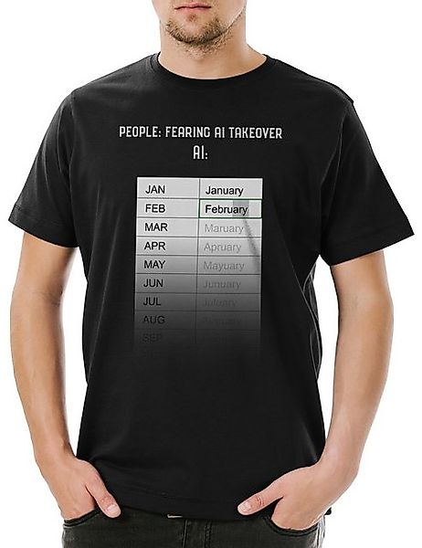 Urban Backwoods Print-Shirt AI Takeover Herren T-Shirt KI Computer Artifici günstig online kaufen