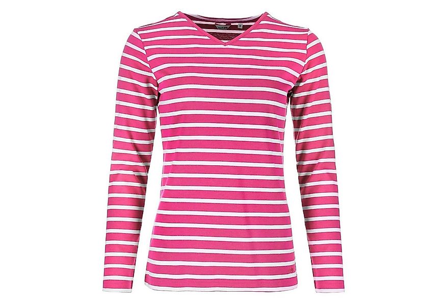 modAS Langarmshirt 25804 Damen Shirt mit Streifen und V-Ausschnitt - Breton günstig online kaufen
