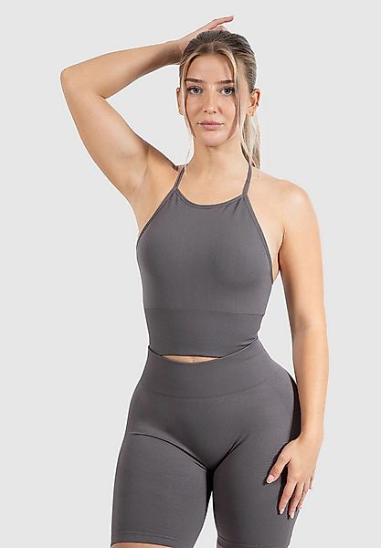 Smilodox Sport-BH Maria Solid, Neckholder Crop Top mit elegantem Rückenauss günstig online kaufen