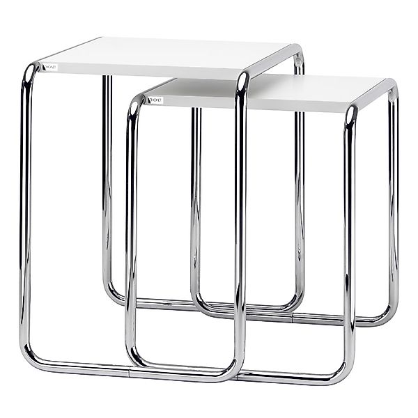 THONET Beistell- und Satztisch SET B 9 a+b weiß | Gestell chrom günstig online kaufen