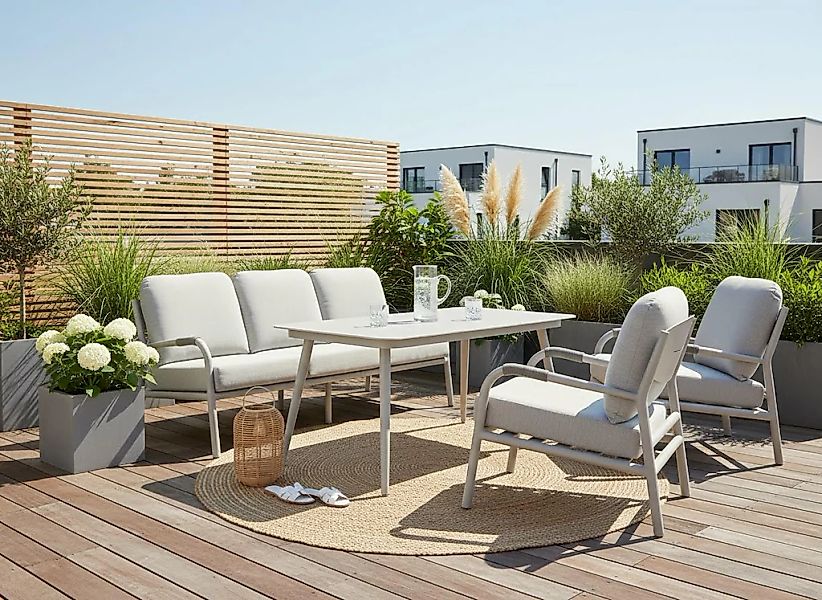 KONIFERA Gartenlounge-Set "Fernando" Set, 1x 3er Bank, 2x Sessel, 4x Sitzau günstig online kaufen