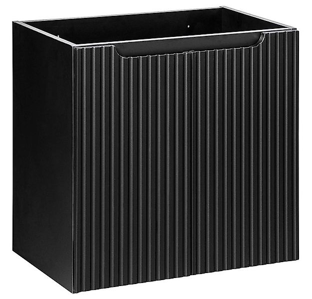 Lomadox Waschbeckenschrank NEWPORT-56-BLACK Badschrank 60cm 2-trg schwarz g günstig online kaufen