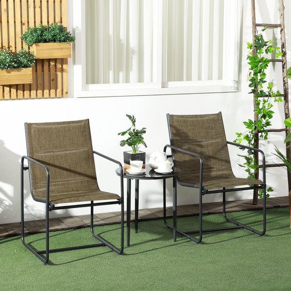 Outsunny Sitzgruppe Gartenstühle 2er-Set, Gartensessel Set günstig online kaufen