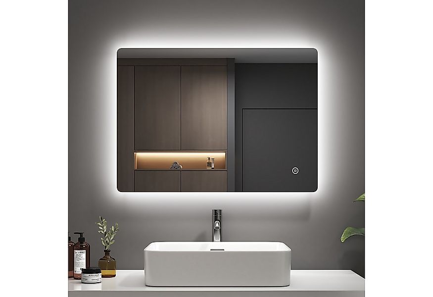 EMKE Badspiegel LED Badezimmerspiegel mit Beleuchtung, mit Touch-schalter H günstig online kaufen