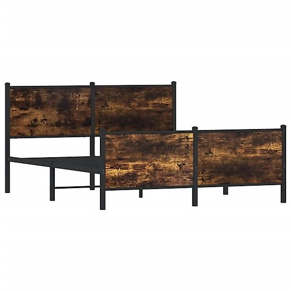 vidaXL Metallbett ohne Matratze Räuchereiche 137x190 cm 4007684 günstig online kaufen