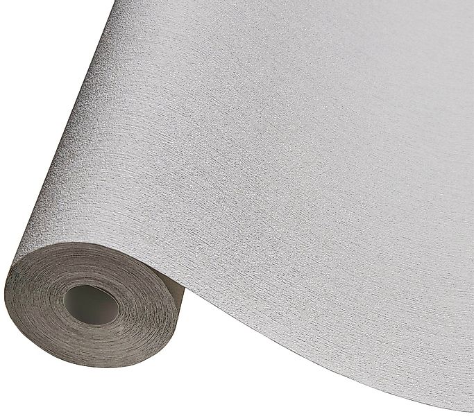 Bricoflor Uni Tapete in Grau Helle Vliestapete mit Vinyl Struktur Effekt Id günstig online kaufen