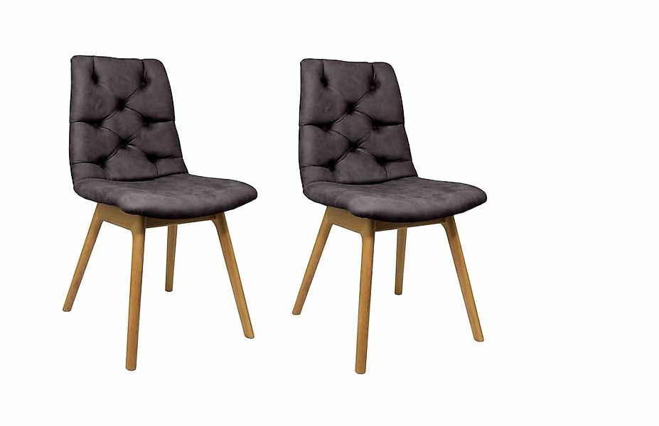 andas 4-Fußstuhl "Ramon", (Set), 2 St., Microfaser, mit Massivholzbeinen, v günstig online kaufen