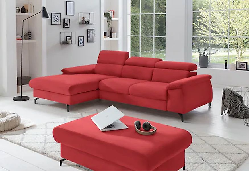 COTTA Ecksofa »Kitty L-Form, B: 242 cm«, mit Kopfteilverstellung, optional günstig online kaufen