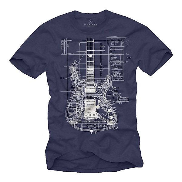 MAKAYA Print-Shirt mit Gitarrenmotiv Herren Musik günstig online kaufen