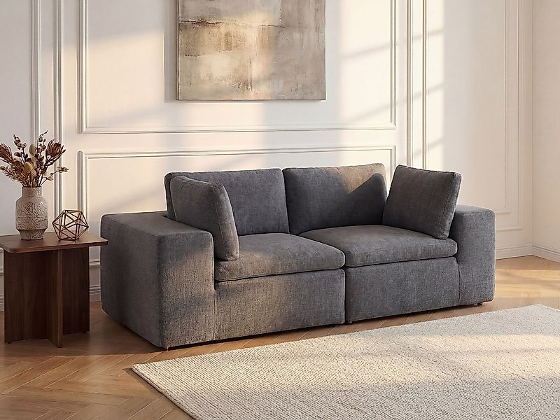 2-Sitzer Sofa modulbar - Stoff Anthrazitgrau - CORTOLINE günstig online kaufen