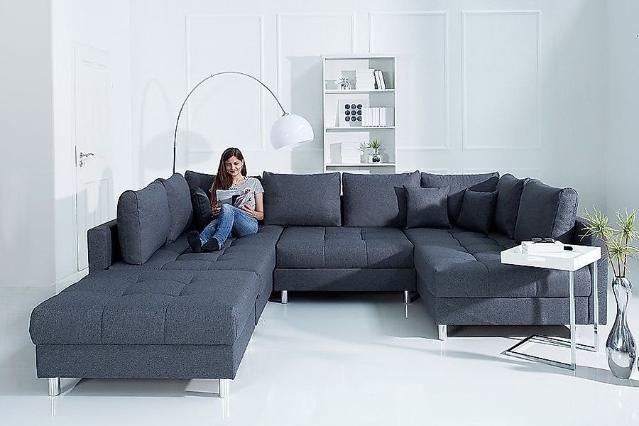 riess-ambiente Wohnlandschaft KENT 305cm anthrazit, Einzelartikel 1 Teile, günstig online kaufen