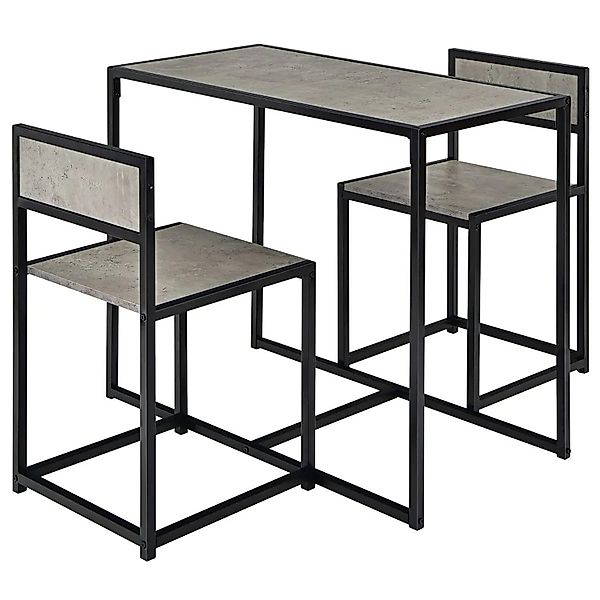 Costway Bartisch Set 3-Teilig Metallgestell Grau günstig online kaufen