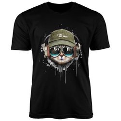 Neverless Print-Shirt Herren T-Shirt Katzen-Motiv cool günstig online kaufen