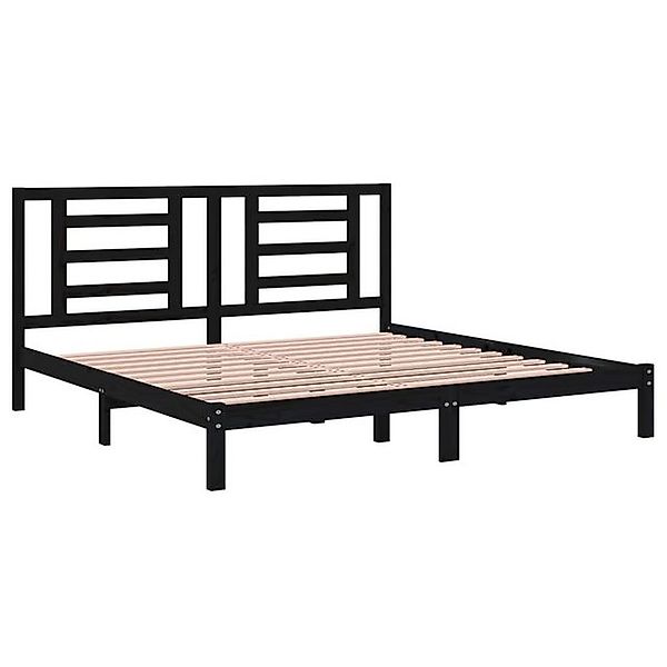 vidaXL Bettgestell Massivholzbett Schwarz Kiefer 200x200 cm Bett Bettgestel günstig online kaufen