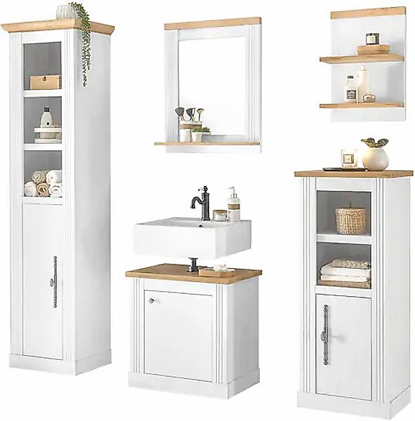 Home affaire Badmöbel-Set »WESTMINSTER, Bad im Landhausstil, 5-teiliges Bad günstig online kaufen