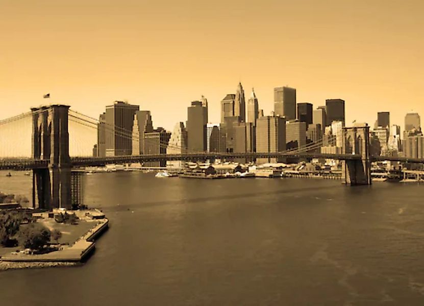 Papermoon Fototapete »Brooklyn Bridge in Sepia« günstig online kaufen