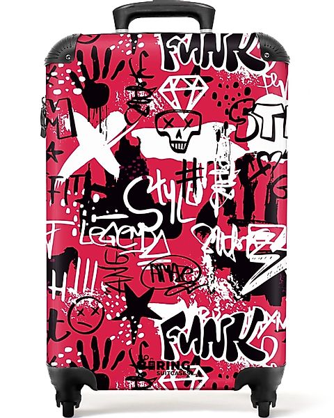NoBoringSuitcases.com© Hartschalen-Trolley Graffiti-Kunstwerk auf rosa Hint günstig online kaufen