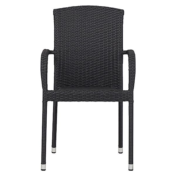 ebuy24 Anita Gartenstuhl Polyrattan Stapelbar Schwarz günstig online kaufen