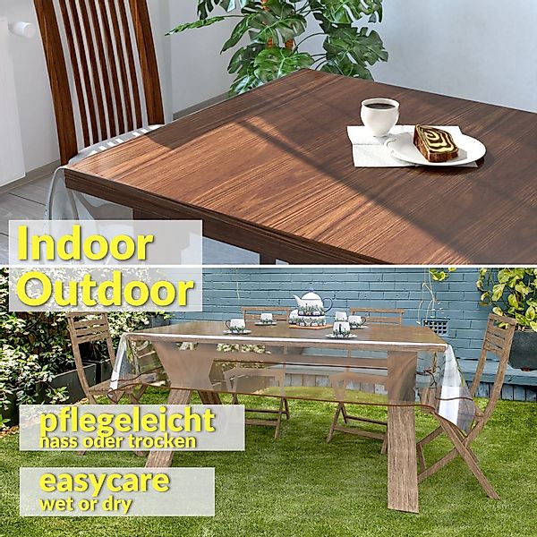 ANRO Tischdecke KLARA abwaschbar Tischfolie transparent günstig online kaufen
