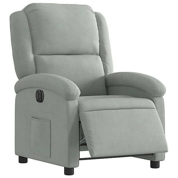 vidaXL Sessel Relaxsessel Elektrisch Hellgrau Samt günstig online kaufen