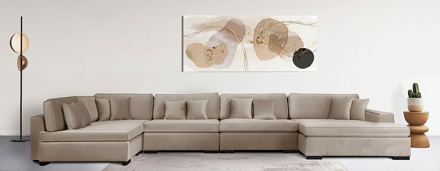 Home affaire Wohnlandschaft »Skara XXL U-Form«, Lounge-Sofa XXL mit Federke günstig online kaufen