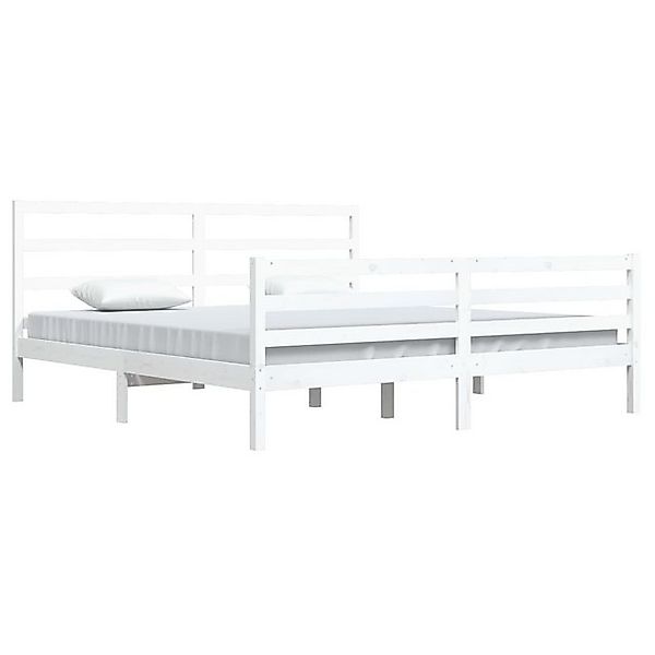 vidaXL Bett Massivholzbett Weiß Kiefer 200x200 cm günstig online kaufen