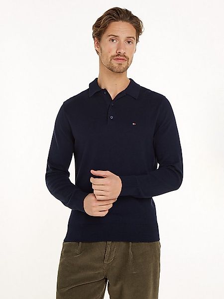 Tommy Hilfiger Polokragenpullover PIMA ORG CTN CASHMERE LS POLO Flag-Sticke günstig online kaufen