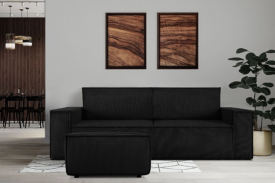 KONSIMO® Sitzhocker NAPI Pouf, hergestellt in der EU, mit Wellfedern in der günstig online kaufen