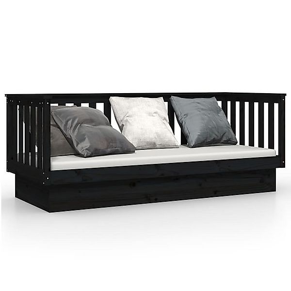 vidaXL Bett, Tagesbett Schwarz 75x190 cm Massivholz Kiefer günstig online kaufen