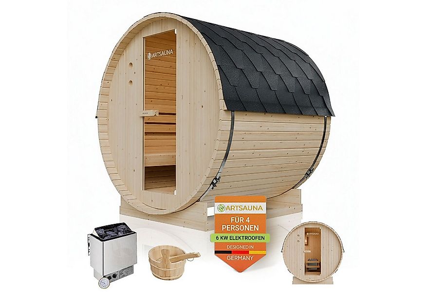 Artsauna Fasssauna Spitzbergen 180, BxTxH: 191 x 180 x 193 cm, für 4 Person günstig online kaufen