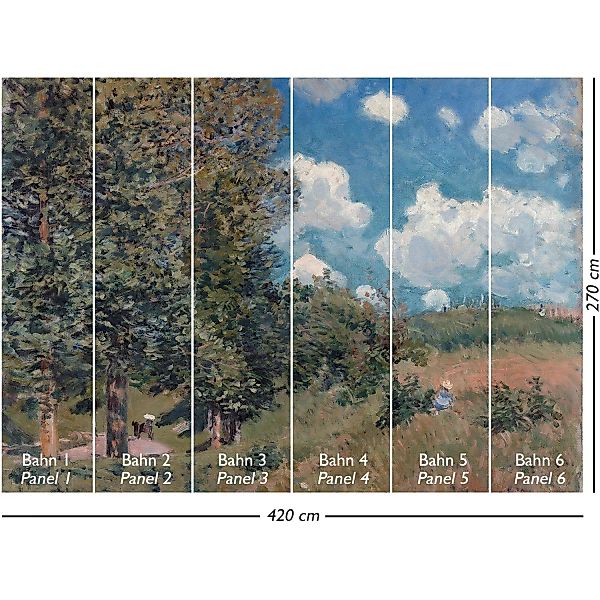 Vliestapete Wandbild Parkside View 2,70 m x 4,20 m Mehrfarbig FSC® günstig online kaufen