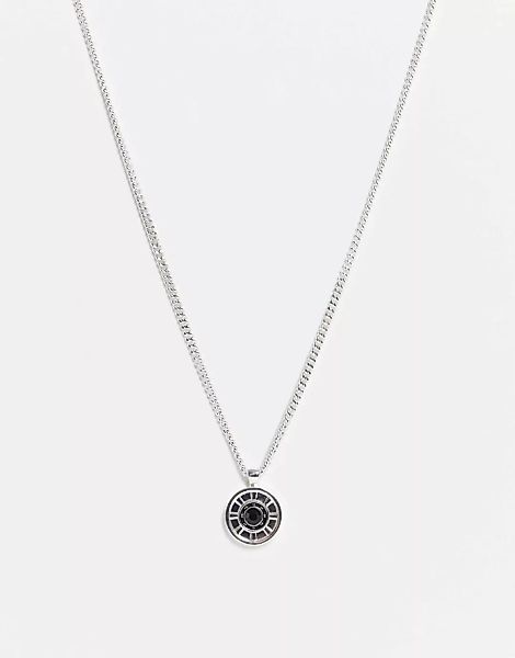 Icon Brand – Halskette mit stilisiertem Rad-Anhänger in Silber günstig online kaufen