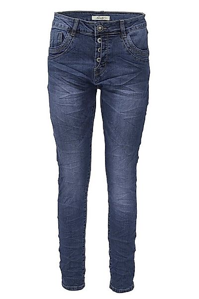 Jewelly Regular-fit-Jeans Stretch Jeans Five-Pocket im Crash-Look günstig online kaufen